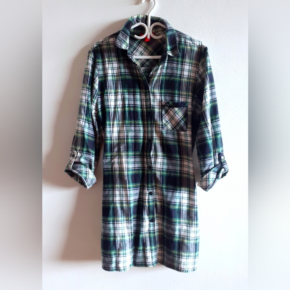 Cozy Tartan Shacket, 100% Cotton, fits large